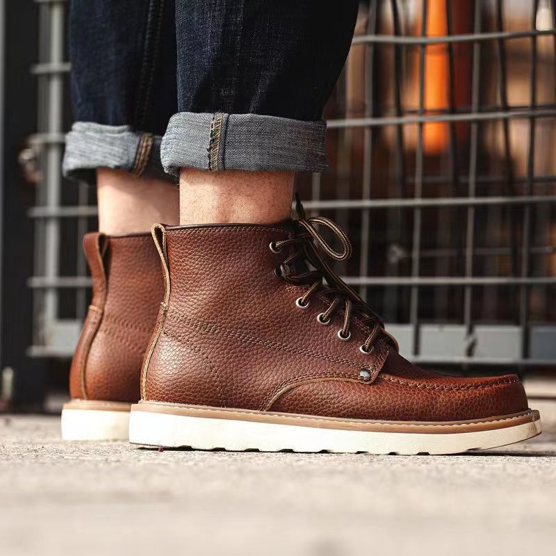 Vintage Leatherwork - Men 875 Work Boots Genuine Cow