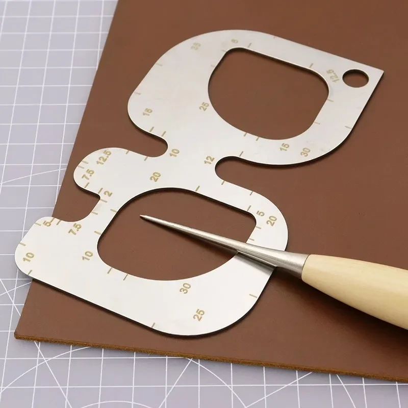 Leatherwork Ruler - R Positioning Ruler Stainless Steel Fillet