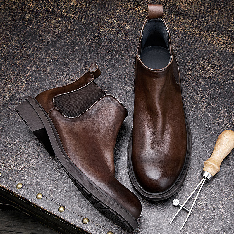 Vintage Leatherwork - Men's Autumn Motorcycle Boots | Genuine