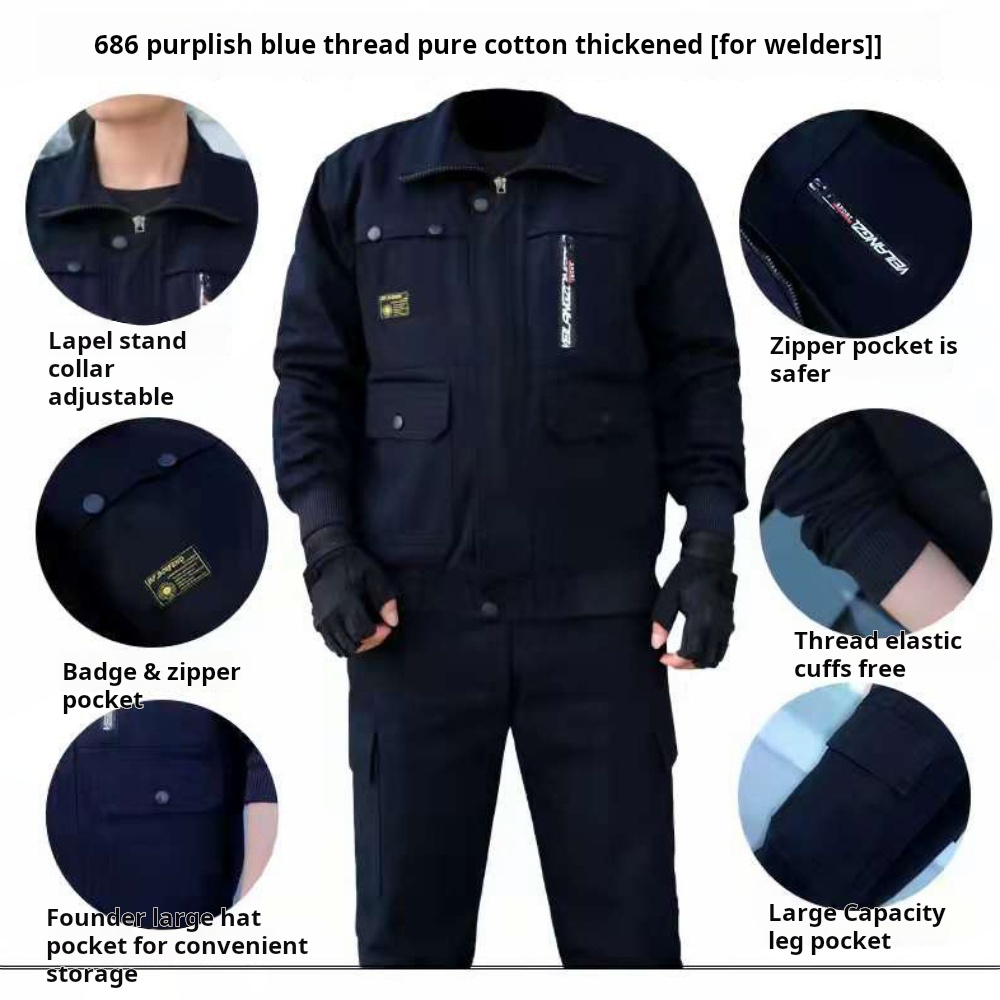 Leather Work Overalls - Men's Work Protective Clothing, Welding and