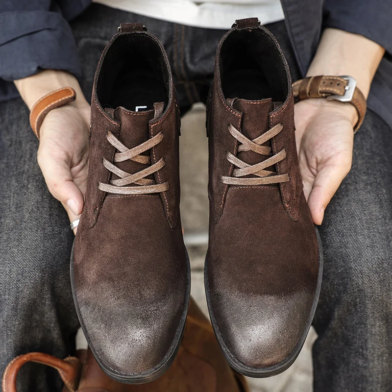 New Cow Suede Ankle Boots Hand - đánh giá và giá Vintage Leatherwork