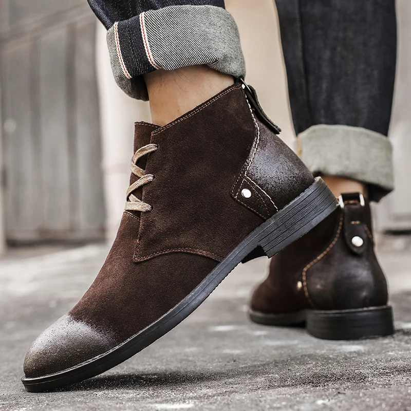 New Cow Suede Ankle Boots Hand - đánh giá và giá Vintage Leatherwork