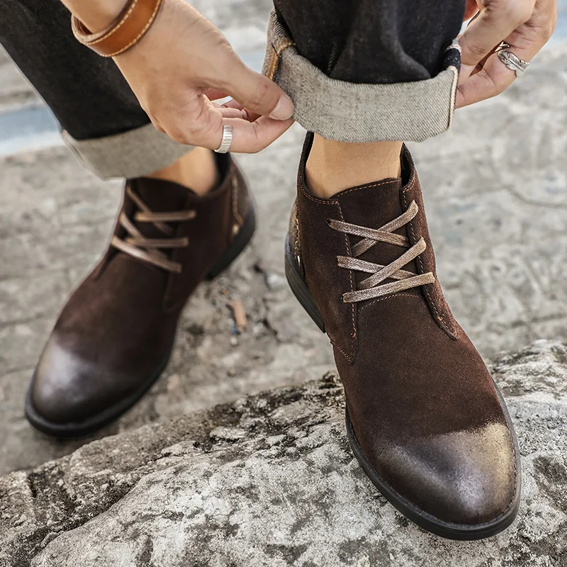 New Cow Suede Ankle Boots Hand - đánh giá và giá Vintage Leatherwork