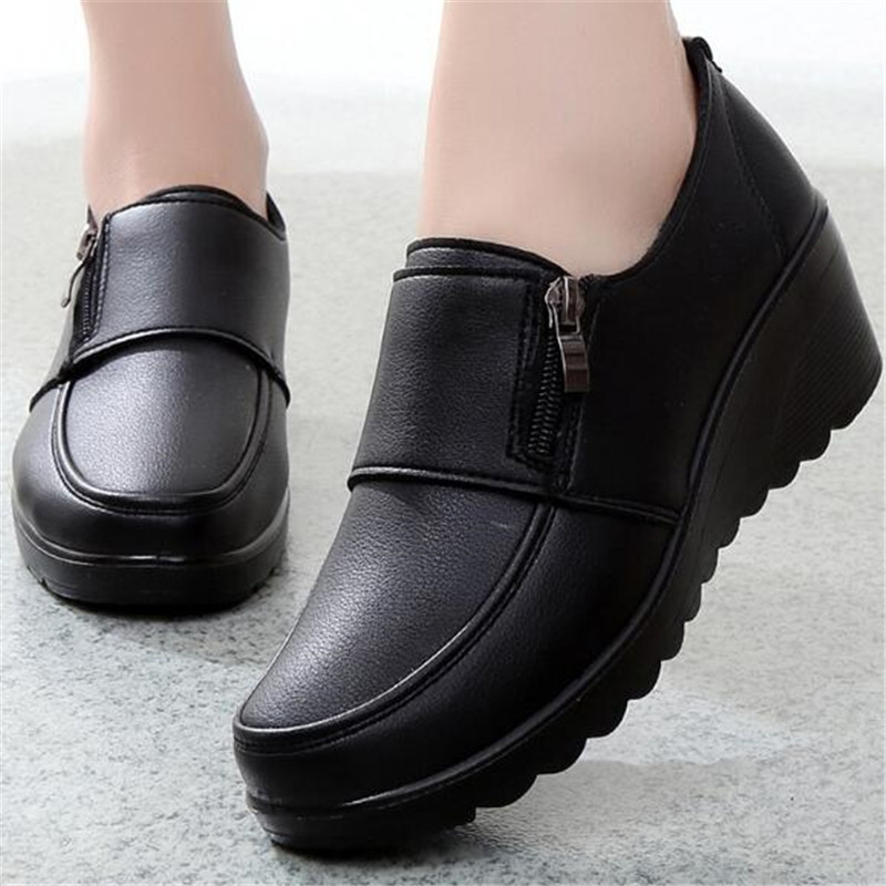New Spring Women's Shoes Fashi - đánh giá và giá Leather Work Flats Women