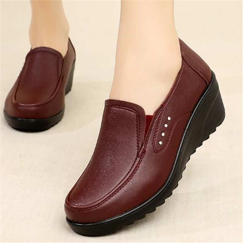 New Spring Women's Shoes Fashi - đánh giá và giá Leather Work Flats Women