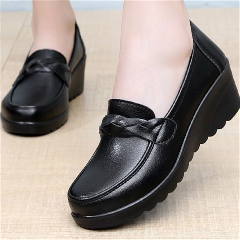 New Spring Women's Shoes Fashi - đánh giá và giá Leather Work Flats Women