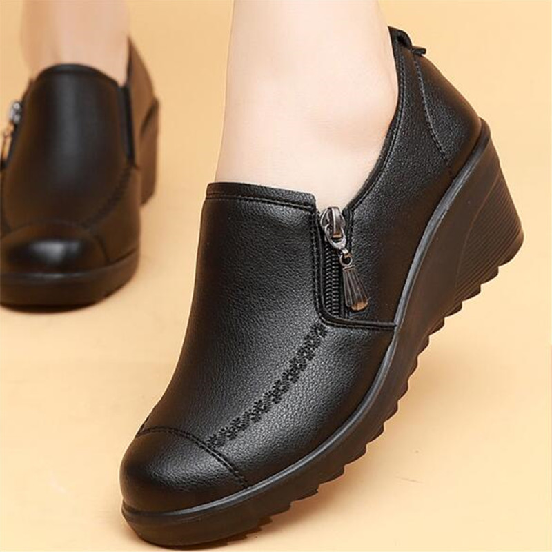 New Spring Women's Shoes Fashi - đánh giá và giá Leather Work Flats Women