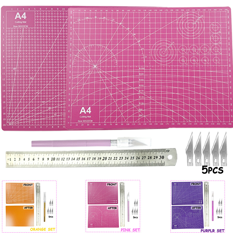A4 Pvc Hand Cutting Mat Set, A - đánh giá và giá Leatherwork Ruler