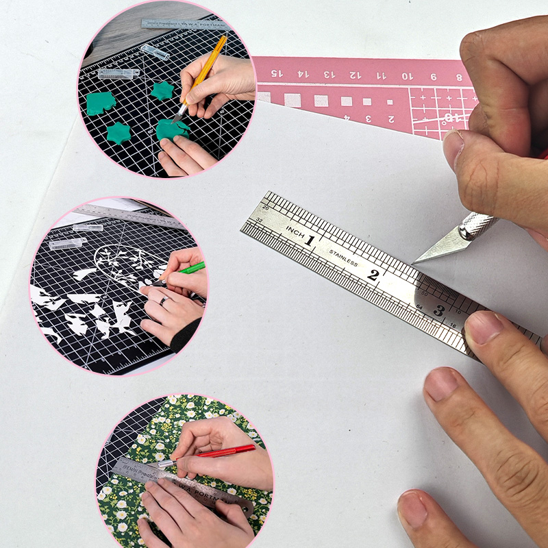 A4 Pvc Hand Cutting Mat Set, A - đánh giá và giá Leatherwork Ruler