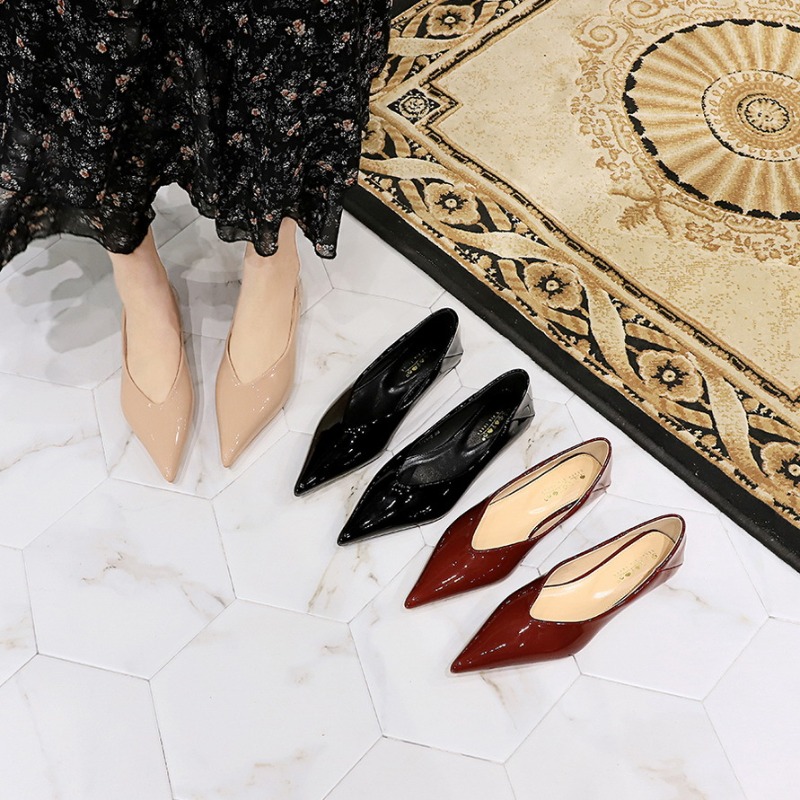 Fashion Women 1cm Low Heels Wo - đánh giá và giá Leather Work Flats Women