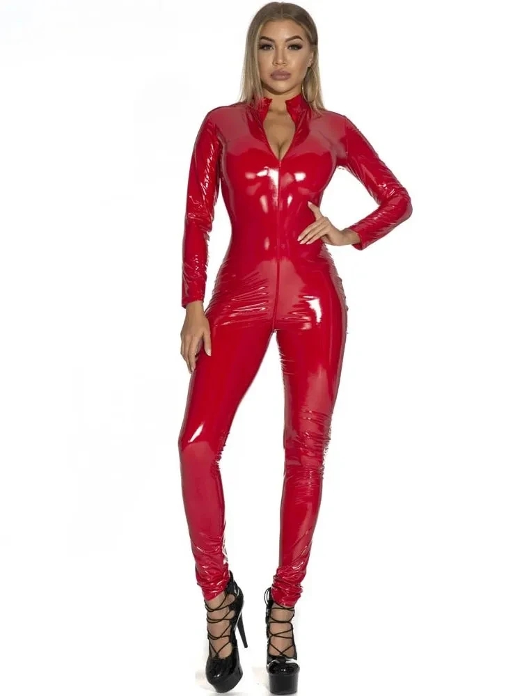 Women's PU Shiny Leather Jumps - đánh giá và giá Leather Work Overalls
