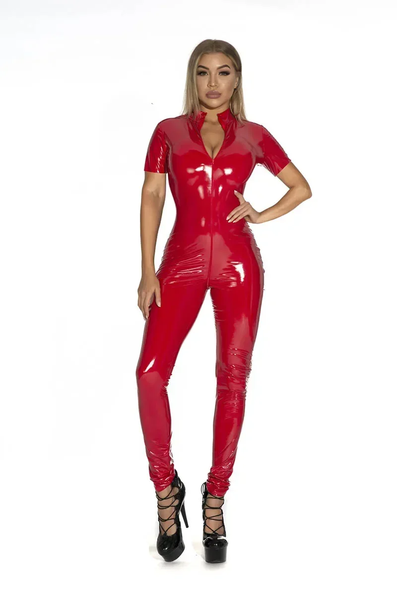 Women's Wet Look Shiny PU Faux - đánh giá và giá Leather Work Overalls