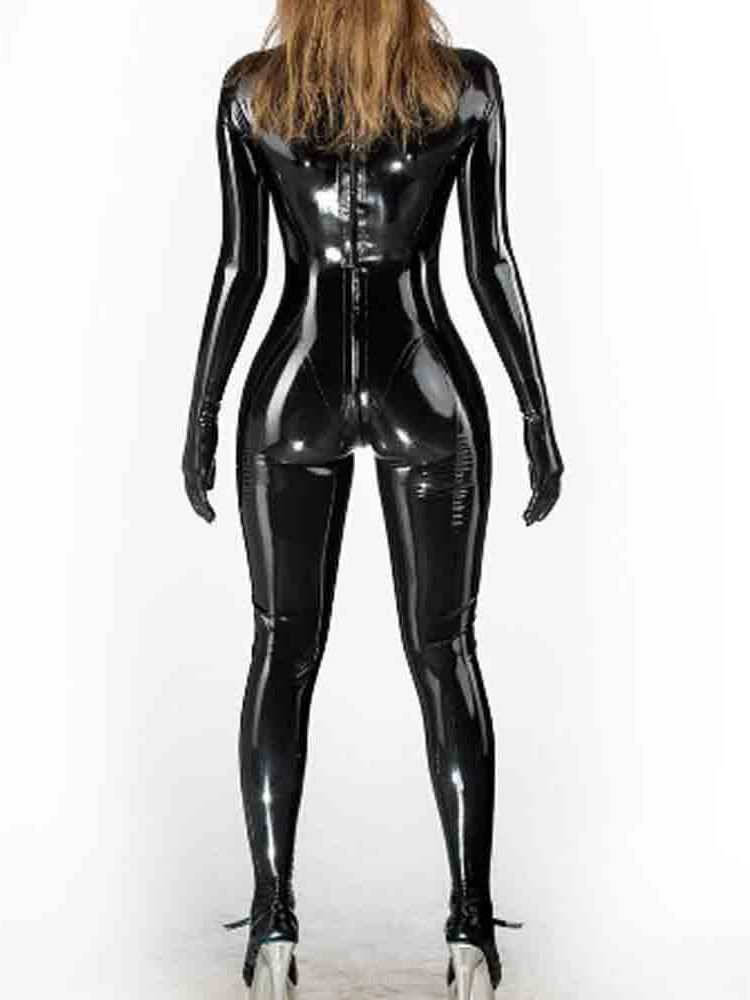 Ướt Nhìn PVC Catsuit Sáng Bóng - đánh giá và giá Leather Work Overalls