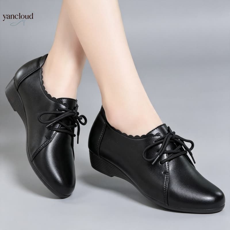 Plus Size 35-43 All Match Comf - đánh giá và giá Leather Work Flats Women