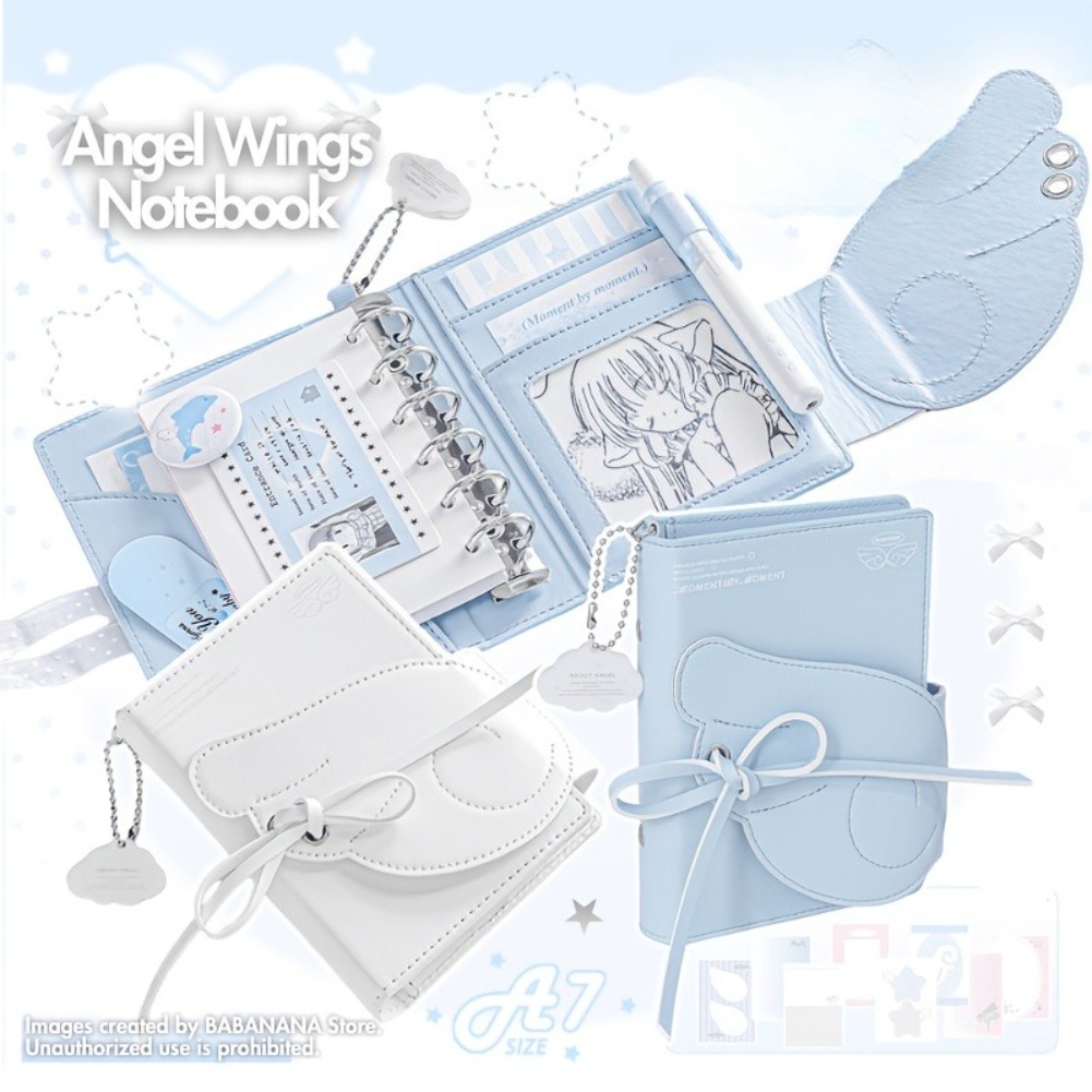 Kawaii Angel Wings Notebook A7 - đánh giá và giá Leatherwork Books