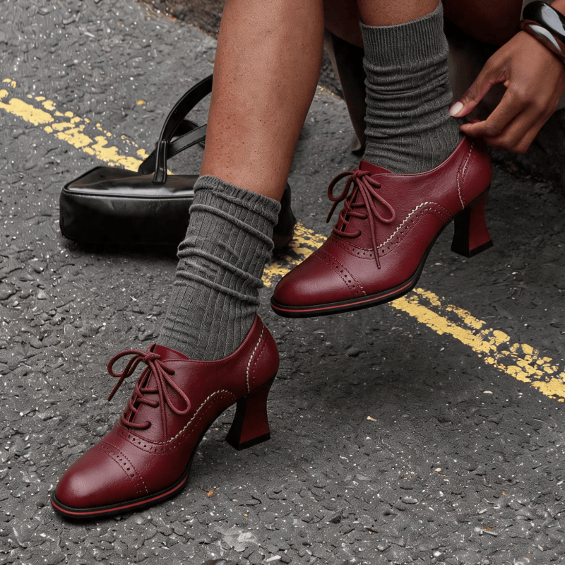 Women’s Faux Leather Brogue Ox - đánh giá và giá Leather Work Flats Women