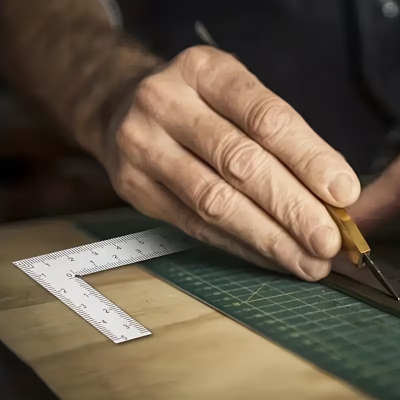 Mini L-Shaped Stainless Steel  - đánh giá và giá Leatherwork Ruler